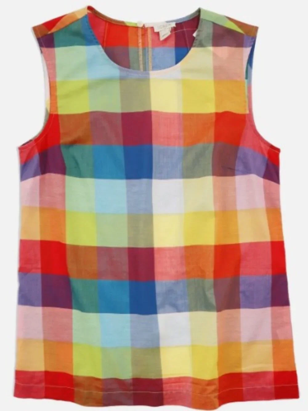 J.Crew Womens Rainbow Gingham Woven Cotton Tank Top